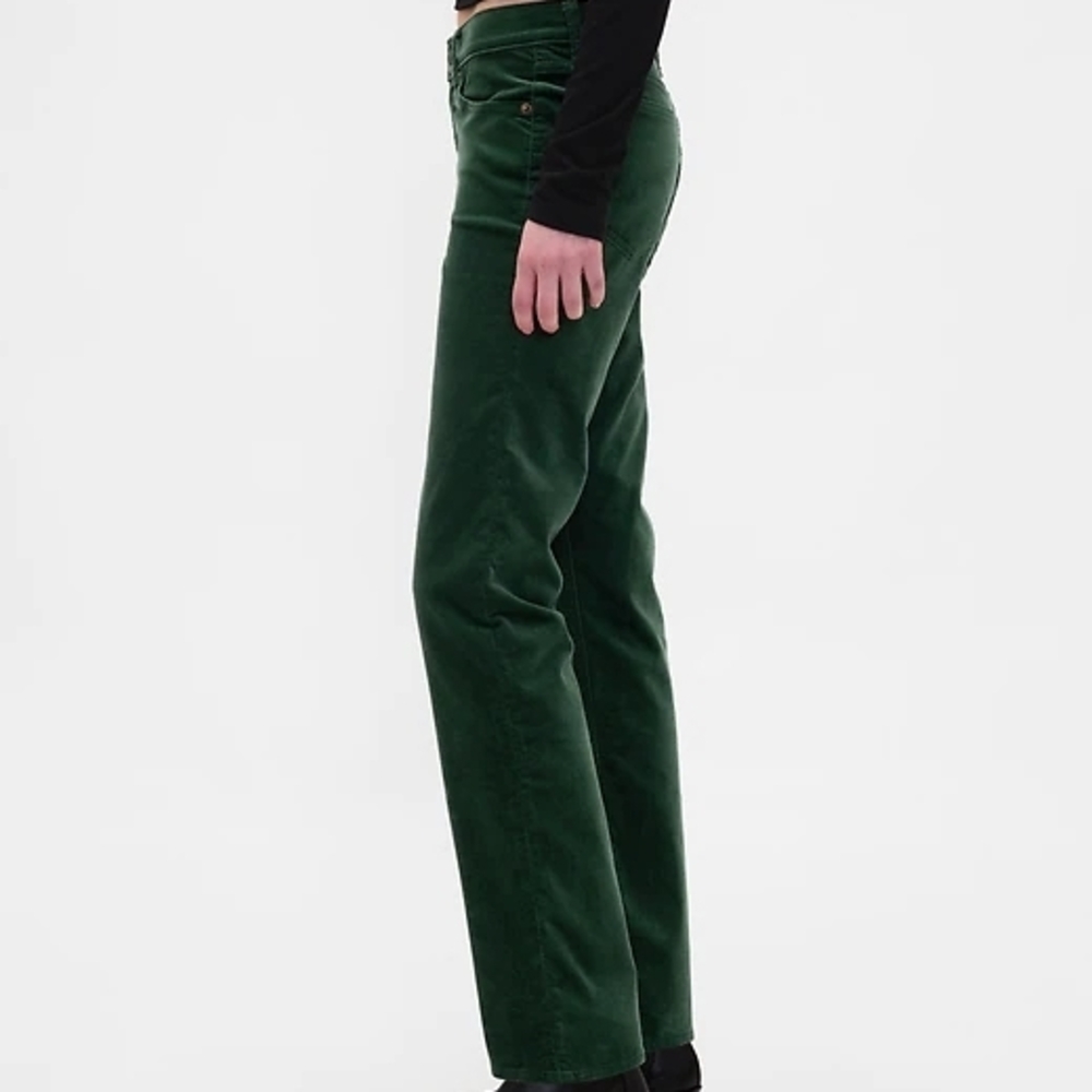 Low Rise Velvet '90s Slim Straight Pants - Picture 4 of 13